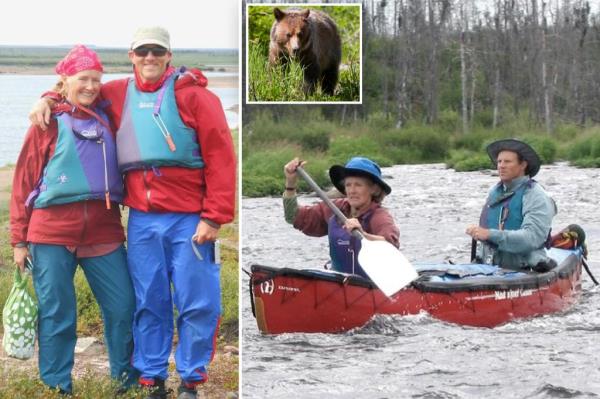 The couple sent distressing text and said the bear spray they used to scare off the grizzly had failed.